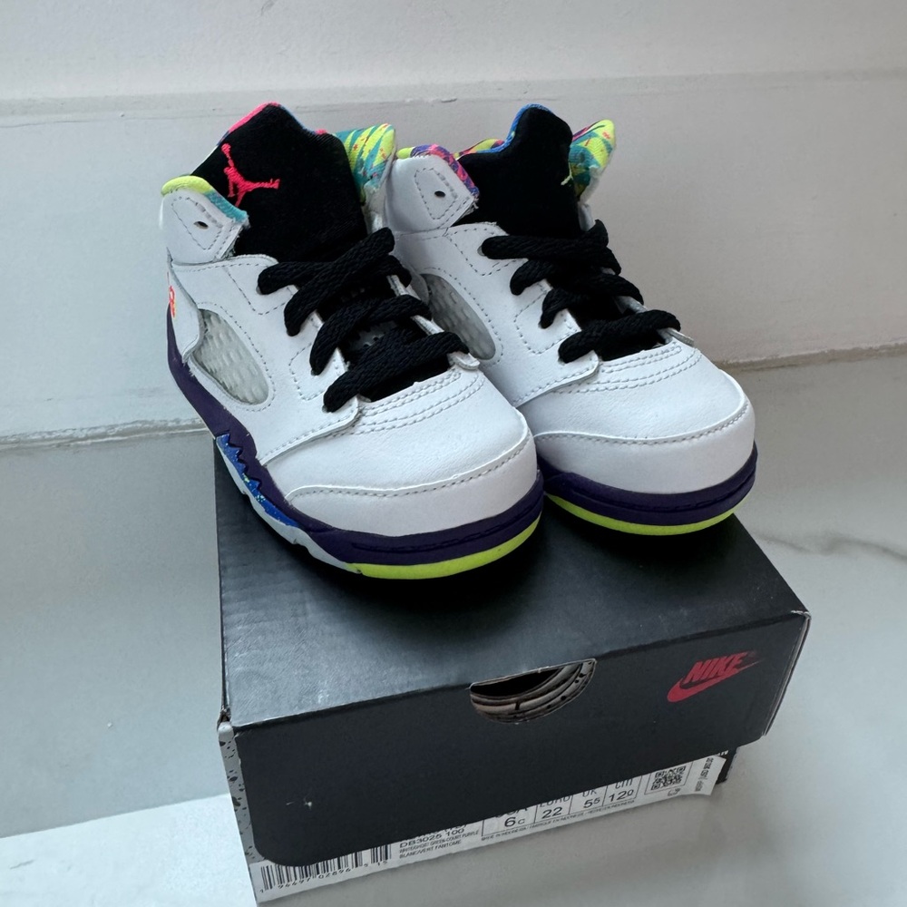 Nike Air Jordan 5 Retro White Multicolor Sneakers